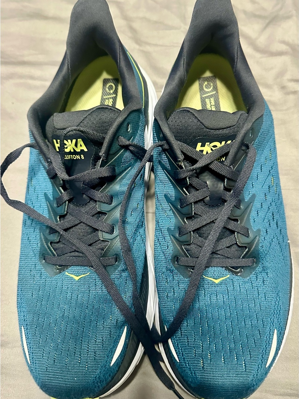 Hoka One One Men's Running Shoes in Teal with Black Accents 10D